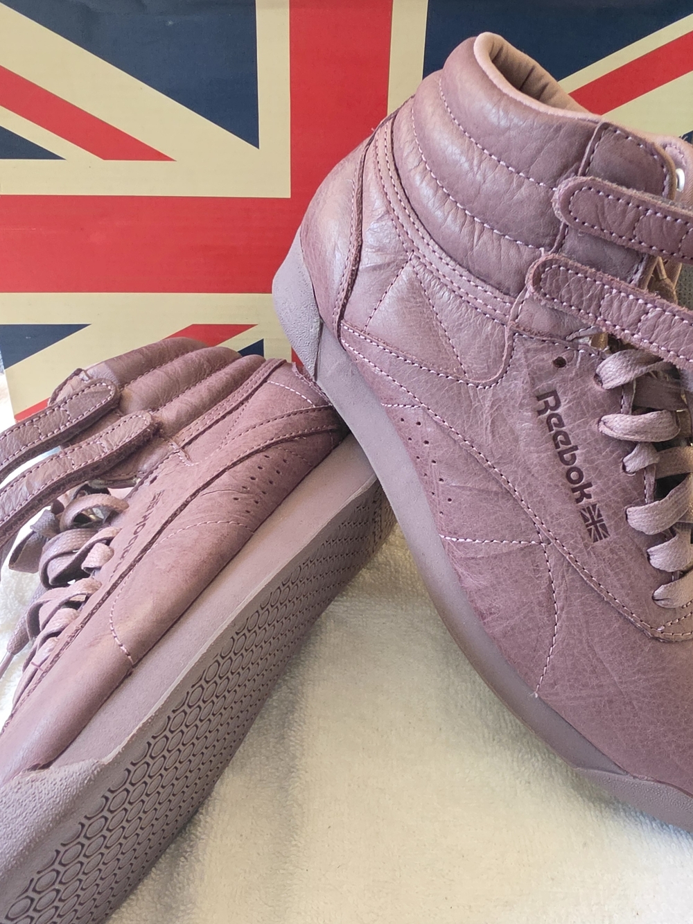 Reebok Classic Freestyle High-Top Sneakers in Mauve- Smoky Orchard, WOMEN Size 7 - Picture 11 of 12
